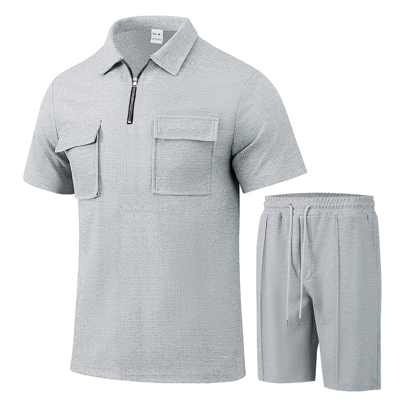 Summer Men Sports Polo Suit Sh - đánh giá và giá Streetwear Zipper
