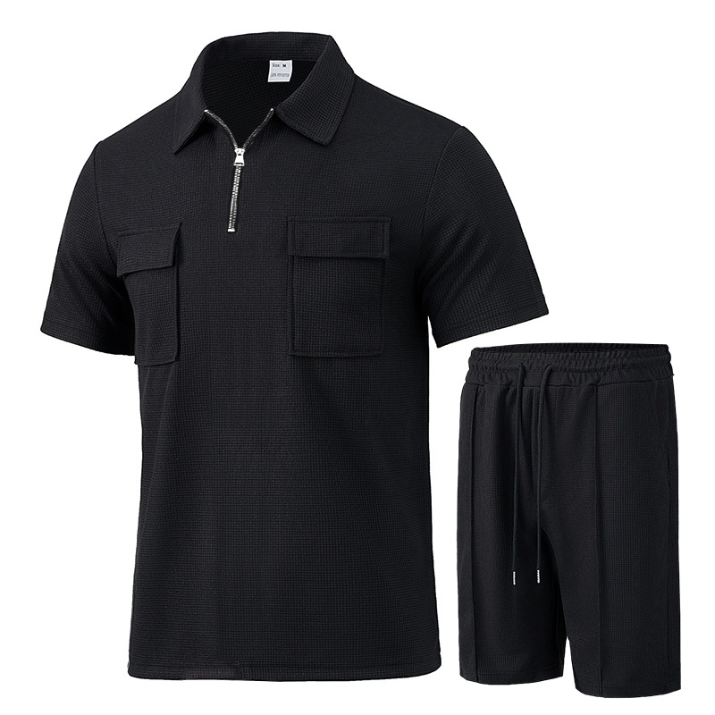 Summer Men Sports Polo Suit Sh - đánh giá và giá Streetwear Zipper